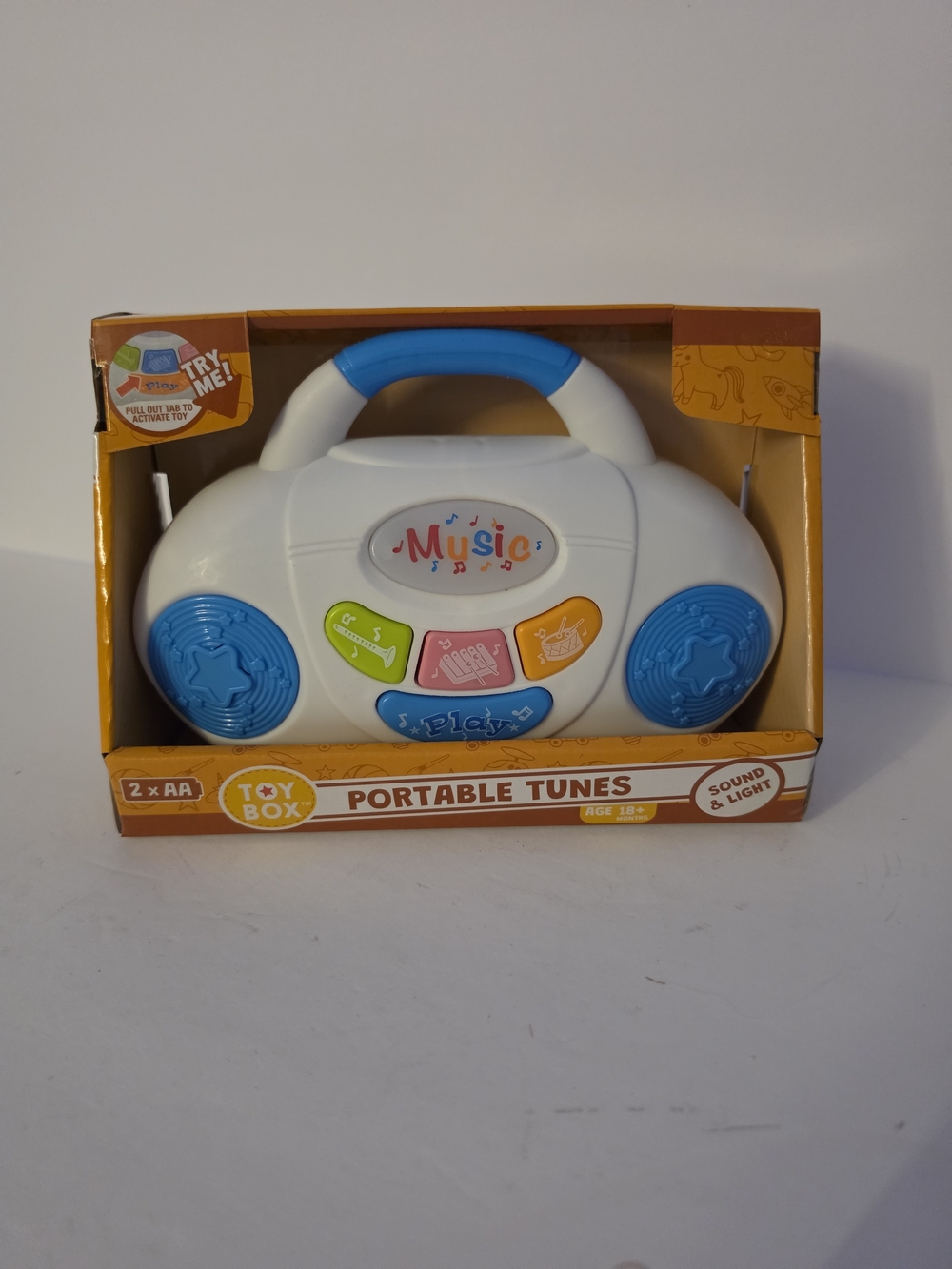Portable Tunes Kids Boombox - White & Blue Handle